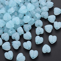 Perles en acrylique de gelée d'imitation, cœur, lumière bleu ciel, 8x8.5x5.5mm, Trou: 2.5mm, environ 2030 pcs/500 g