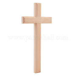 Croce da parete in legno nbeads, Croce da appendere in legno fatta a mano da 31x15 cm, croce religiosa da preghiera portatile, ornamento da appendere per la chiesa, per la decorazione della parete del soggiorno della casa, della festa di Pasqua, beige