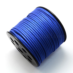 Экологичный шнур из искусственной замши, искусственная замшевая кружева, с блеском порошок, синие, 2.7x1.4 мм, около 100 ярдов / рулон (300 фута / рулон)
