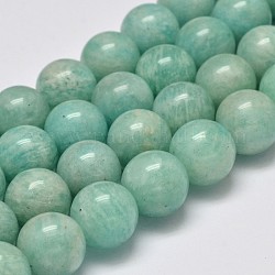 Grade AB Natural Amazonite Round Bead Strands, 6mm, Hole: 0.8mm, about 63pcs/strand, 15.5 inch