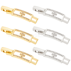 Benecreat 6 pièces 2 couleurs 18k véritable plaqué or collier bracelet rallonges fermoir, Extension plaquée en zircone cubique pour la fabrication de bijoux