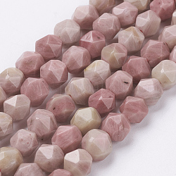 Chapelets de perles en rhodonite naturelle, facette, ronde, 6x5mm, Trou: 0.8mm, Environ 68 pcs/chapelet, 15.3 pouce (39 cm)