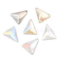 K5 cabujones de cristal de rhinestone, espalda y espalda planas, facetados, triángulo, color mezclado, 21x18x5mm