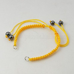 Braided Nylon Bracelet Making, Nice for DIY Jewelry Making, Orange, about 165mm long, 5mm wide