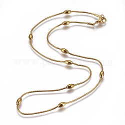 304 in acciaio inossidabile collane a catena a spina di pesce, con perline e fermagli di aragosta, oro, 18 pollice (45.8 cm), 1.2mm