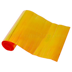 Transparent PVC Vinyl Sheets, Iridescent Magic Mirror Effect, Orange, 98.5x20x0.05cm