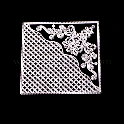 DIYテンプレート用炭素鋼エンボスナイフダイカット  装飾的なエンボス印刷紙のカード  マットプラチナカラー  花  正方形の模様  10x10x0.08cm