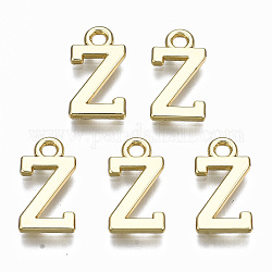Alloy Charms, Cadmium Free & Nickel Free & Lead Free, Alphabet, Real 16K Gold Plated, Letter.Z, 14x7.5x1mm, Hole: 1.6mm