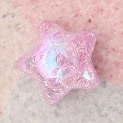 Abalorios de acrílico transparentes crepitar, estrella, rosa perla, 16mm