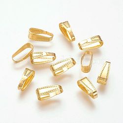 Латунные держатели кулонов, без свинца, золотые, 11x4 мм
