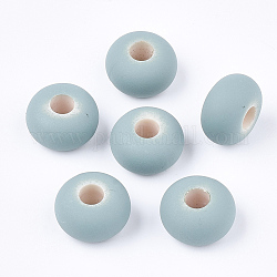 Perline europee acriliche in stile gommato, perline con foro grande, rondelle, acqua, 16x9mm, Foro: 5 mm, circa 330pcs/500g
