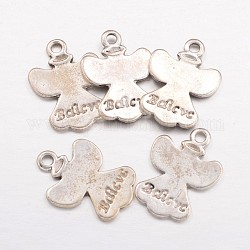 Tibetan Style Pendants, Clothes with Words, Lead Free, Nickel Free and cadmium free, Antique Silver, 21mm long, 15mm wide, 1.5m m thick, hole: 2mm