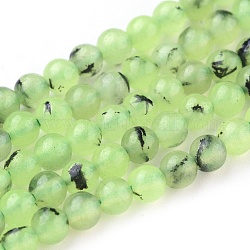 Chapelets de perles en préhnite naturelle, ronde, 4mm, Trou: 0.8mm, Environ 101 pcs/chapelet, 15.7 pouce (40 cm)