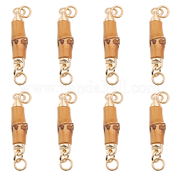 Chgcraft 8 pièces breloques de connecteur en bambou avec des accessoires en alliage de ton doré pour la fabrication de sacs de bricolage accessoires, Sandy Brown