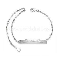 Shegrace латунные вдохновляющие браслеты для удостоверения личности, с кабельными цепями, прямоугольник со словом твоя улыбка сделай меня счастливым, платина, 6-1/2 дюйм (16.5 см)