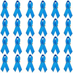 Arricraft 100 Stk. Bänder Satinstifte, Anstecknadeln für Brustkrebsbewusstsein, Bänder mit Sicherheitsnadeln für Brustkrebs-Wohltätigkeitsveranstaltungen, Blau