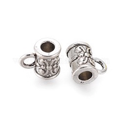 Tibetan Style Hangers, Bail Beads, Cup, Lead Free & Cadmium Free & Nickel Free, Antique Silver, about 7mm thick, hole: 2.5mm