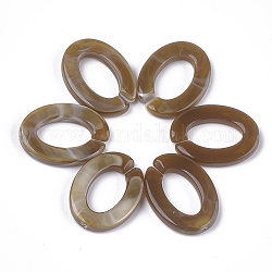 Acryl-Verknüpfung Ringe, Quick-Link-Anschlüsse, zur Herstellung von Schmuckketten, Nachahmung Edelstein-Stil, Oval, Kamel, 24.5x18.5x4 mm, Bohrung: 14.5x9 mm, etwa: 440 Stk. / 500 g