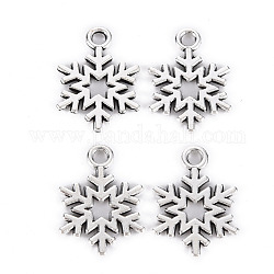 Tibetan Style Alloy Pendants, Lead Free & Cadmium Free, Christmas, Snowflake, Antique Silver, 18.5x13.5x1mm, Hole: 2mm, about 720pcs/500g