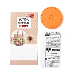 Yo Yo maker инструмент, для вязания цветов спицами из ткани своими руками, круглые, оранжевые, 90x6.3 мм