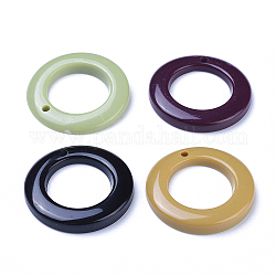 Opake Acryl Anhänger, Ring, Mischfarbe, 28x3.5 mm, Bohrung: 1.5 mm