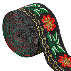 GORGECRAFT 7M Floral Embroidered Jacquard Ribbon 2