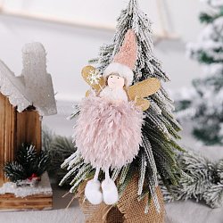 Stoff Anhänger Dekorationen, für Weihnachtsdekoration, Engel mit Federkleid, rosa, 250x115 mm