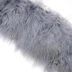 Accessoires de costume de fil de tissu de plume à la mode, gainsboro, 120~190x28~56mm, environ 2 m / sac