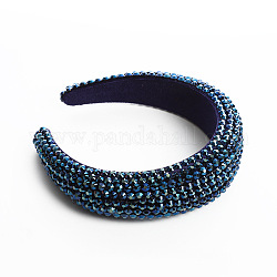 Strass-Kristall-Haarbänder, breite Kunststoff-Haarbänder, Haarschmuck für Frauen, Blau, 170x155x45 mm