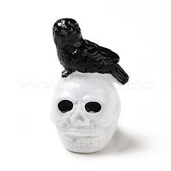 Cabujones de resina opaca con tema de halloween, para la fabricación de la joya, cráneo, 37x21.5x20mm