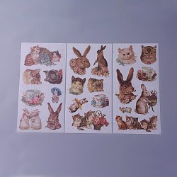 Scrapbook Stickers, Self Adhesive Picture Stickers, Animal Pattern, Rabbit & Cat, 200x100mm