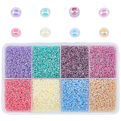 Nbeads 120g 5 Style 12/0 Imitation Jade Glass Seed Beads, Opaque Colours, Round, Mixed Color, 2x1.5mm, Hole: 1mm, 15g/style
