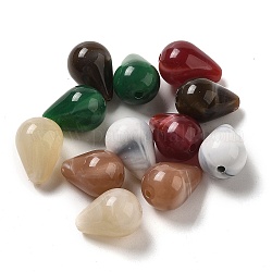 Perles acryliques opaques, larme, couleur mixte, 11x15mm, Trou: 2mm, environ 520 pcs/500 g