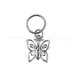 Perline di dreadlocks in lega, intrecciare le clip decorative dei pendenti dei capelli, modello di farfalla, 29x13mm