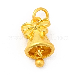 Colgantes de aleación de chapado en rack con anillo de salto, charms de campana, color dorado mate, 19x9.5x9mm, anillo de salto: 6x1 mm, 4 mm de diámetro interior