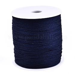 Hilo de nylon, cuerda de anudar chino, azul medianoche, 1.5mm, alrededor de 142.16 yarda (130 m) / rollo