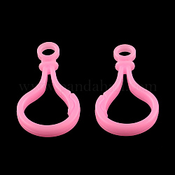Accessoires de fermoir porte-clés en plastique opaque en forme d'ampoule en forme de bulbe, perle rose, 51x25x5.5mm, Trou: 6mm