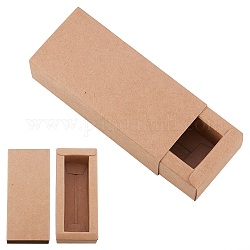 Boîte pliante en papier kraft, boîte à tiroirs, rectangle, burlywood, 24.5x26.5 cm, produit fini: 24.5x14x8.5cm