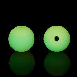 Two Tone Luminous Silicone Beads, DIY Nursing Necklaces and Bracelets Making, Round, Yellow Green, 11.5mm, Hole: 2mm