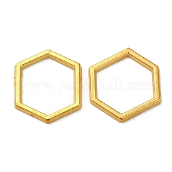 Anneaux connecteurs en alliage, hexagone, or, 12x14x1mm