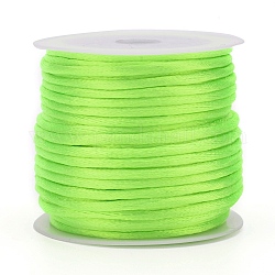 Cuerda de nylon, cordón de cola de rata de satén, Para hacer bisutería, anudado chino, amarillo verdoso, 1.5mm, alrededor de 16.4 yarda (15 m) / rollo