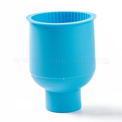 Moules en silicone pour vase à colonne rainuré bricolage, moules de résine, pour la résine UV, fabrication artisanale de résine époxy, bleu profond du ciel, 100x80mm, diamètre intérieur: 70 mm