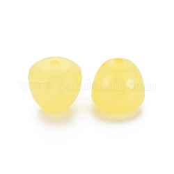 Perles en acrylique transparente, teinte, facette, larme, jaune, 15x14.5mm, Trou: 2mm, environ 243 pcs/500 g