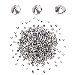 Perles polies en acier inoxydable, bijoux accessoires polis, soucoupe volante, couleur inoxydable, 4x2.5mm, 2800 pcs /sachet 