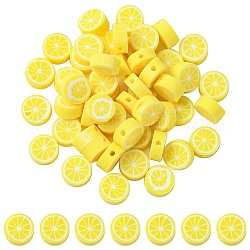 Бусины из полимерной глины , лимон, желтые, 9.5~10.5x4.5~5.5 мм, отверстие : 1.2 мм