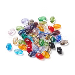 Perles d'imitation cristal autrichien, grade AAA, facette, ovale, couleur mixte, 9.5x6x4.5mm, Trou: 0.7~0.9mm