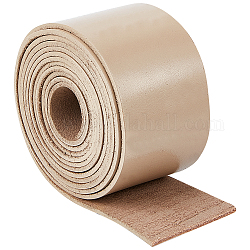 Cordón de cuero plano de 2 m, para la fabricación de la joya, bronceado, 50x2mm, alrededor de 2.19 yarda (2 m) / pc