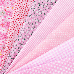 Tissu en coton à fleurs, pour patchwork, couture de tissu au patchwork, rose, 50x50 cm, 7 feuille / ensemble
