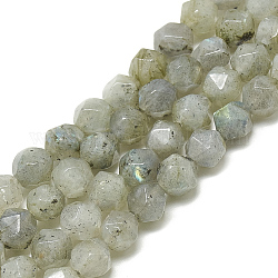 Chapelets de perles en labradorite naturelle , facette, ronde, 9~10x8~9x8~9mm, Trou: 1mm, environ 38 pièces/14.3 pouces