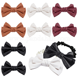 Pandahall elite 8 pz 4 colori accessori bowknot in similpelle, per gli ornamenti del costume della scarpa del cappello della borsa fai da te, colore misto, 67~71x107~111x21~23.5mm, 2 pz / colore